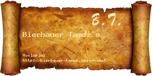 Bierbauer Tamás névjegykártya